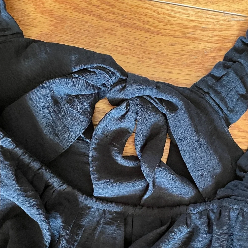 #27 JODIFL boutique Maxi Dress Ruffle Straps cute key hole tie back design M/L - Picture 3 of 7